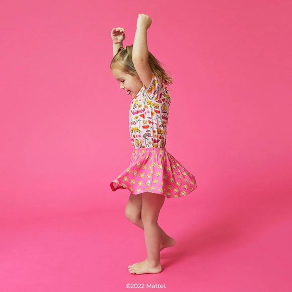 NIB/NWT Posh Peanut Pink Barbie Gold Heart Skort  - 6-12 Months Baby Girl - Picture 4 of 5